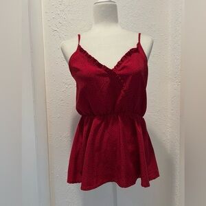Elegant Red Sleeveless Top size Large
